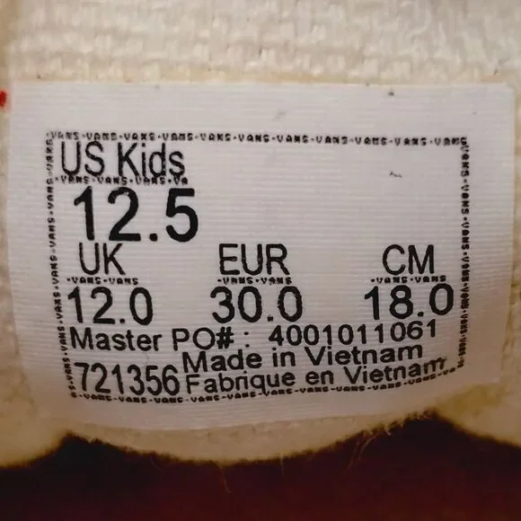 Vans Old Skool Skateboard Sneakers Kids Size 12.5 Red White Casual‎ Shoes - Picture 8 of 8